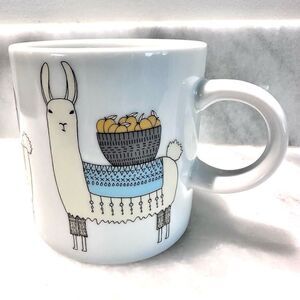 Danica Studio Llama Alpaca Mug Carrying Basket Tall White Coffee Tea Cup